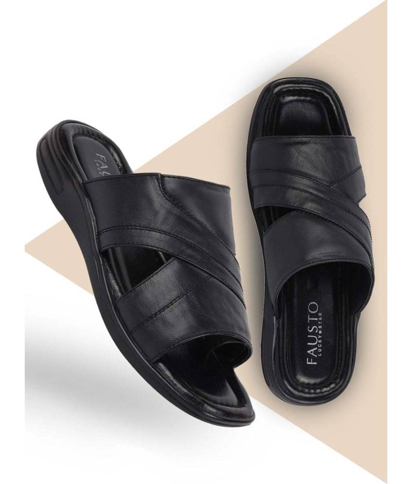     			Fausto Black Men's Daily Slipper