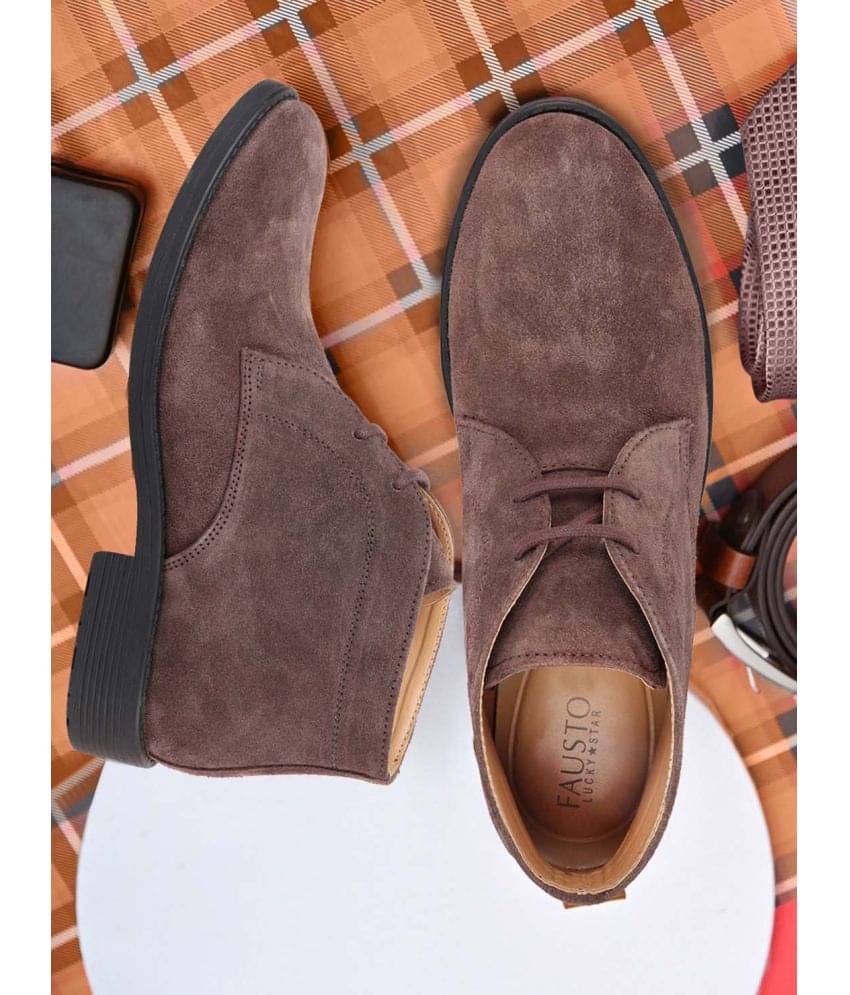 Fausto Brown Men's Chukka Boots     			Fausto Brown Men's Chukka Boots