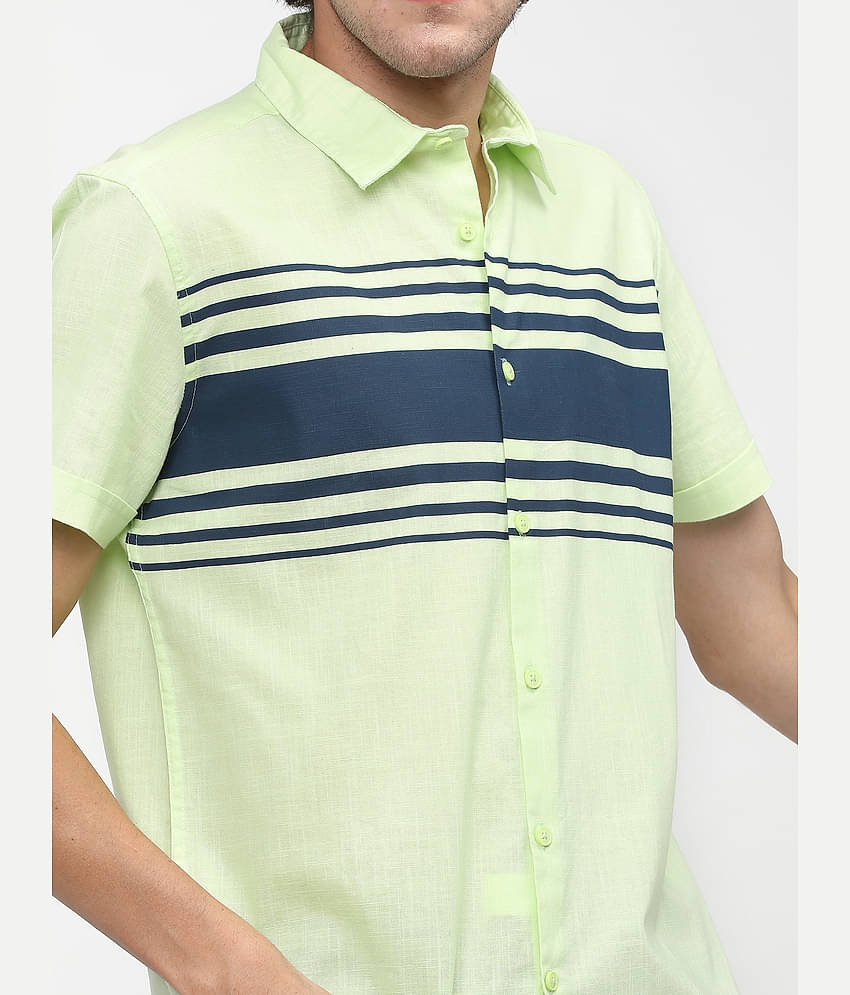 Ketch 100% Cotton Slim Fit Colorblock Half Sleeves Men's Casual Shirt - Blue ( Pack of 1 )