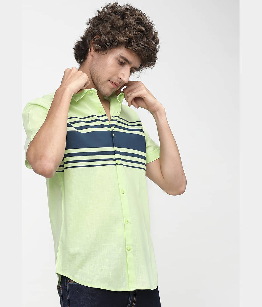 Ketch 100% Cotton Slim Fit Colorblock Half Sleeves Men's Casual Shirt - Blue ( Pack of 1 )