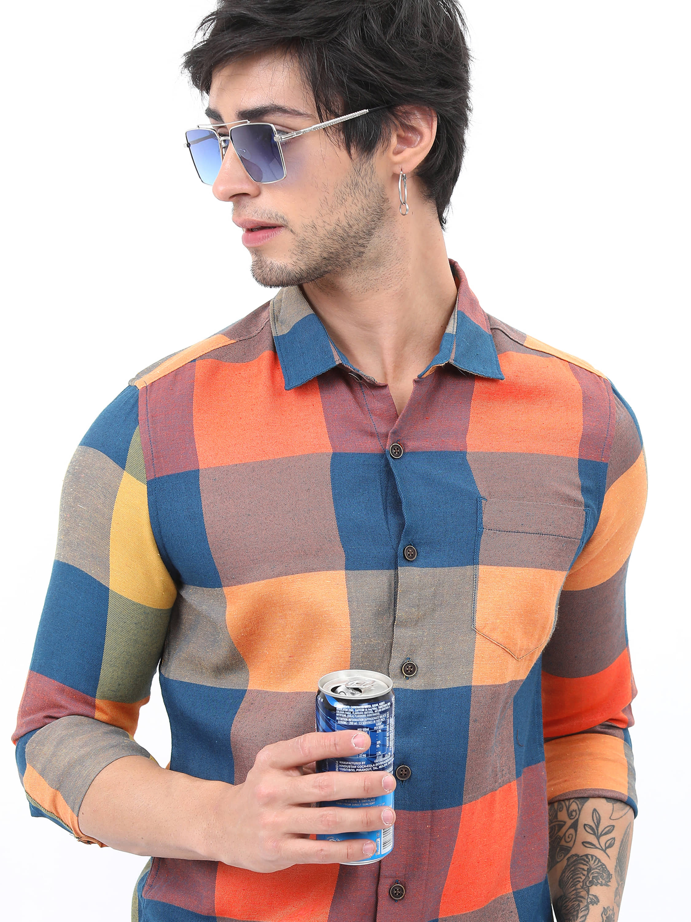 Ketch Polyester Slim Fit Checks Full Sleeves Men's Casual Shirt - Green ( Pack of 1 )