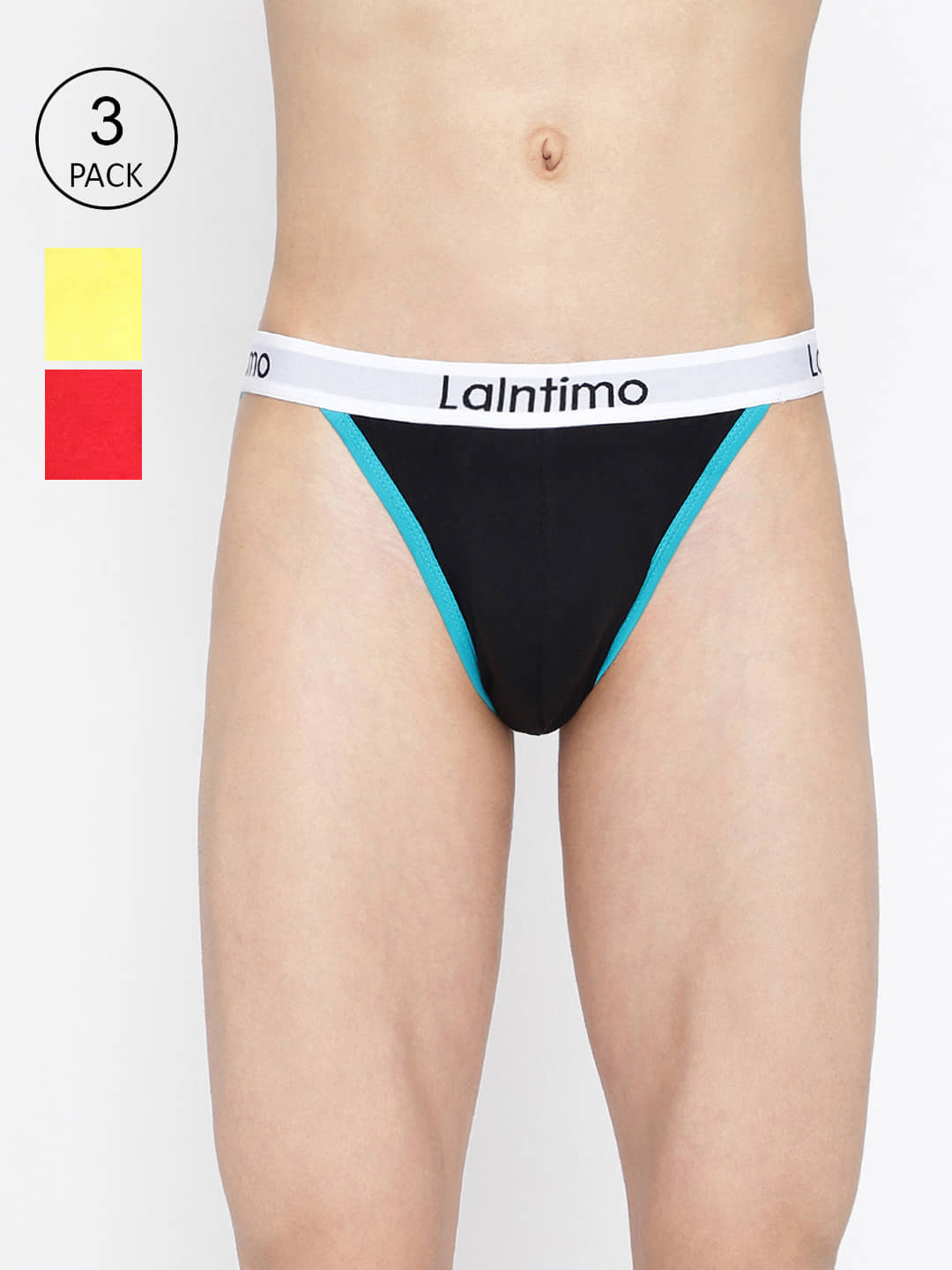 La Intimo Pack of 3 Cotton Bikini For Men's ( Multicolor )