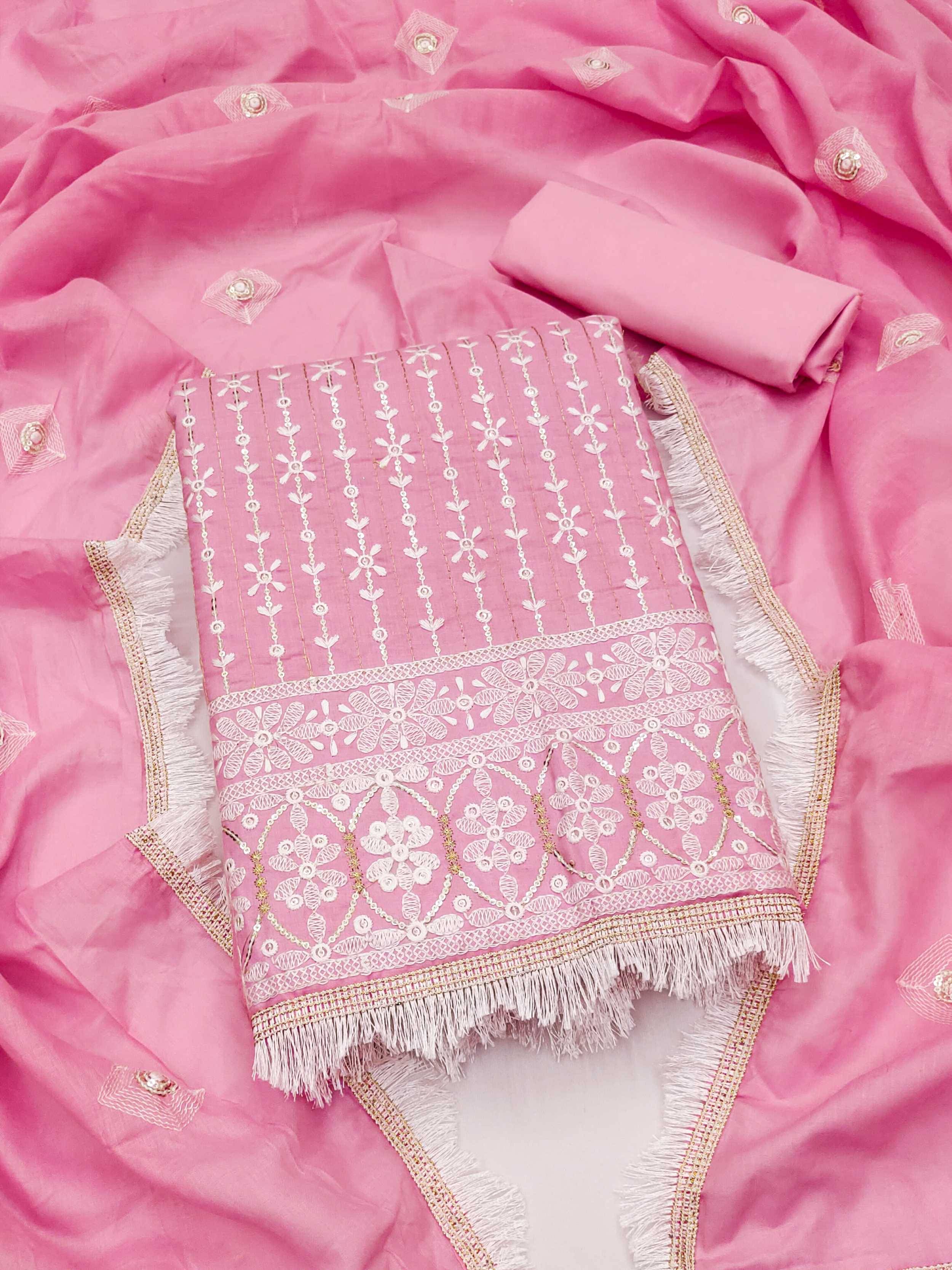 pandadi saree Unstitched Cotton Printed Dress Material - Pink ( Pack of 1 ) pandadi saree Unstitched Cotton Printed Dress Material - Pink ( Pack of 1 )