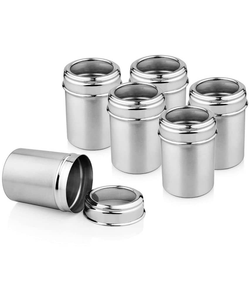 ATROCK Kitchen Containers Steel Silver Multi-Purpose Container ( Set of 6 )