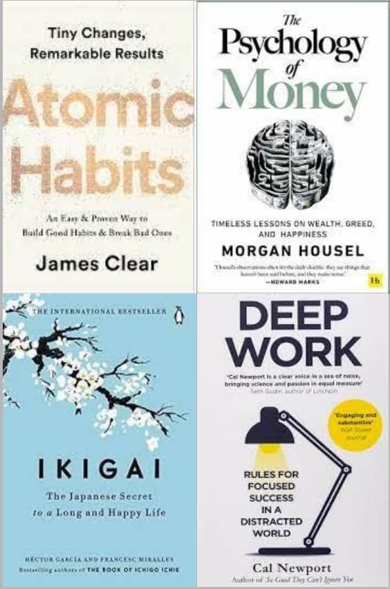 Atomic Habits + The Psychology Of Money + Ikigai + Deep Work - Stationery | Buy online on ZillyBuy
