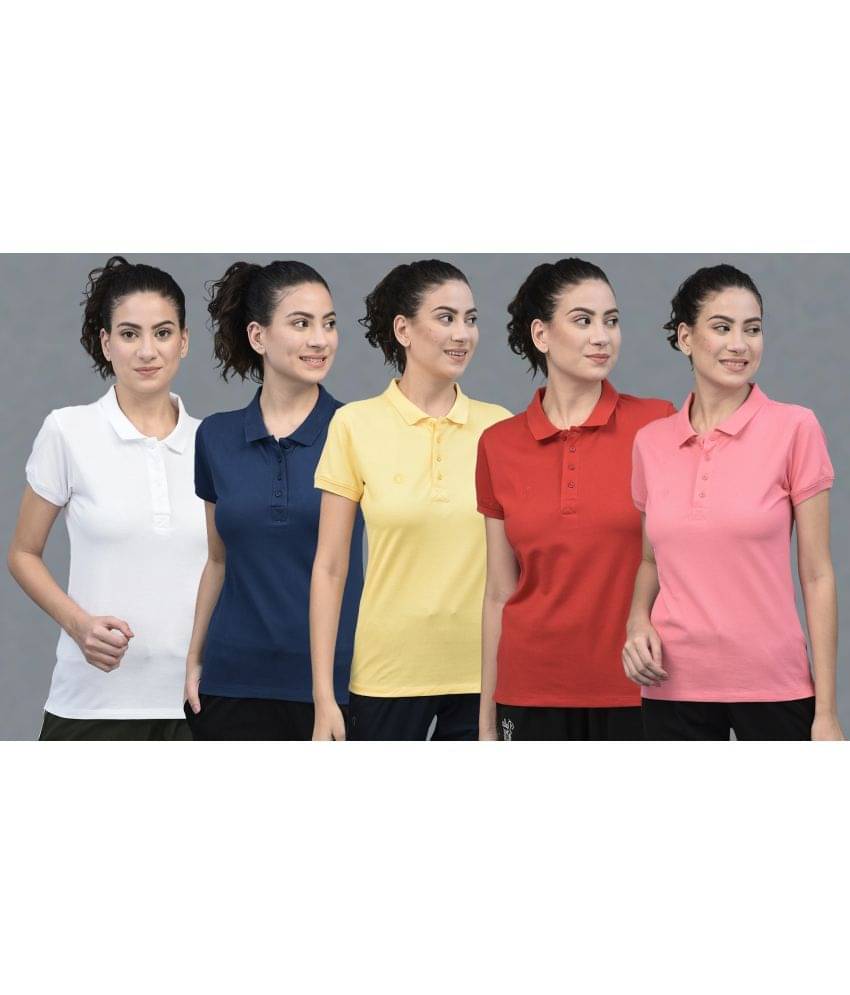     			Dollar Multi Cotton Blend Polos - Pack of 5