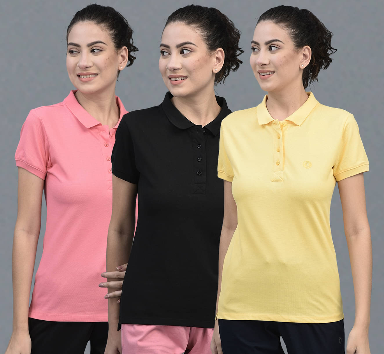     			Dollar Multi Cotton Blend Polos - Pack of 3