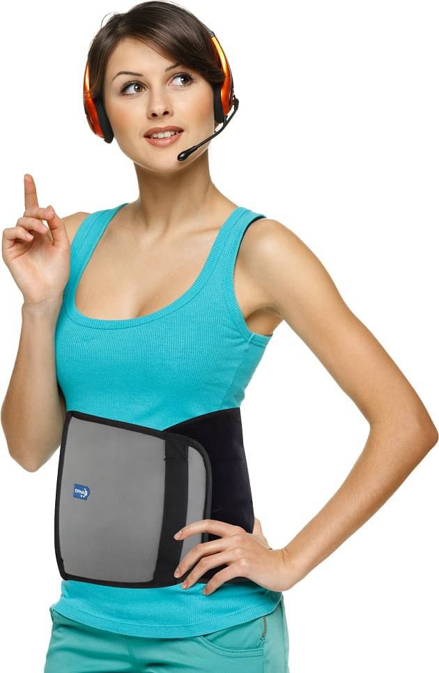     			Dyna Abdominal Support Belt-9 Inch (Grey, Black) - 2XL