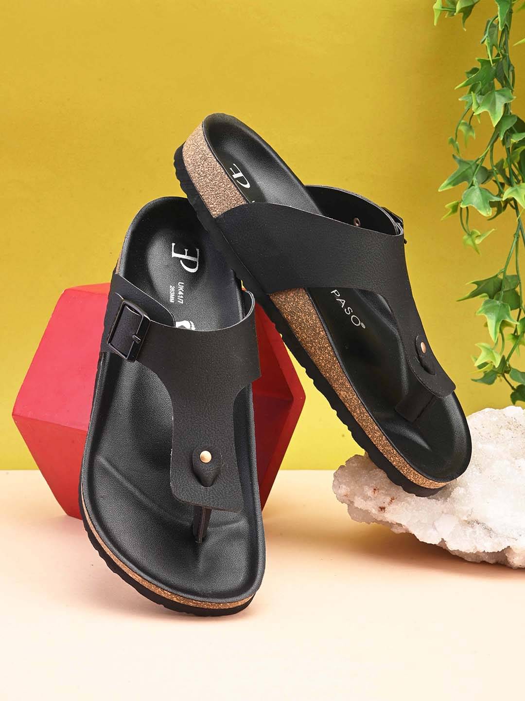     			El Paso Black Men's Slide Flip Flop