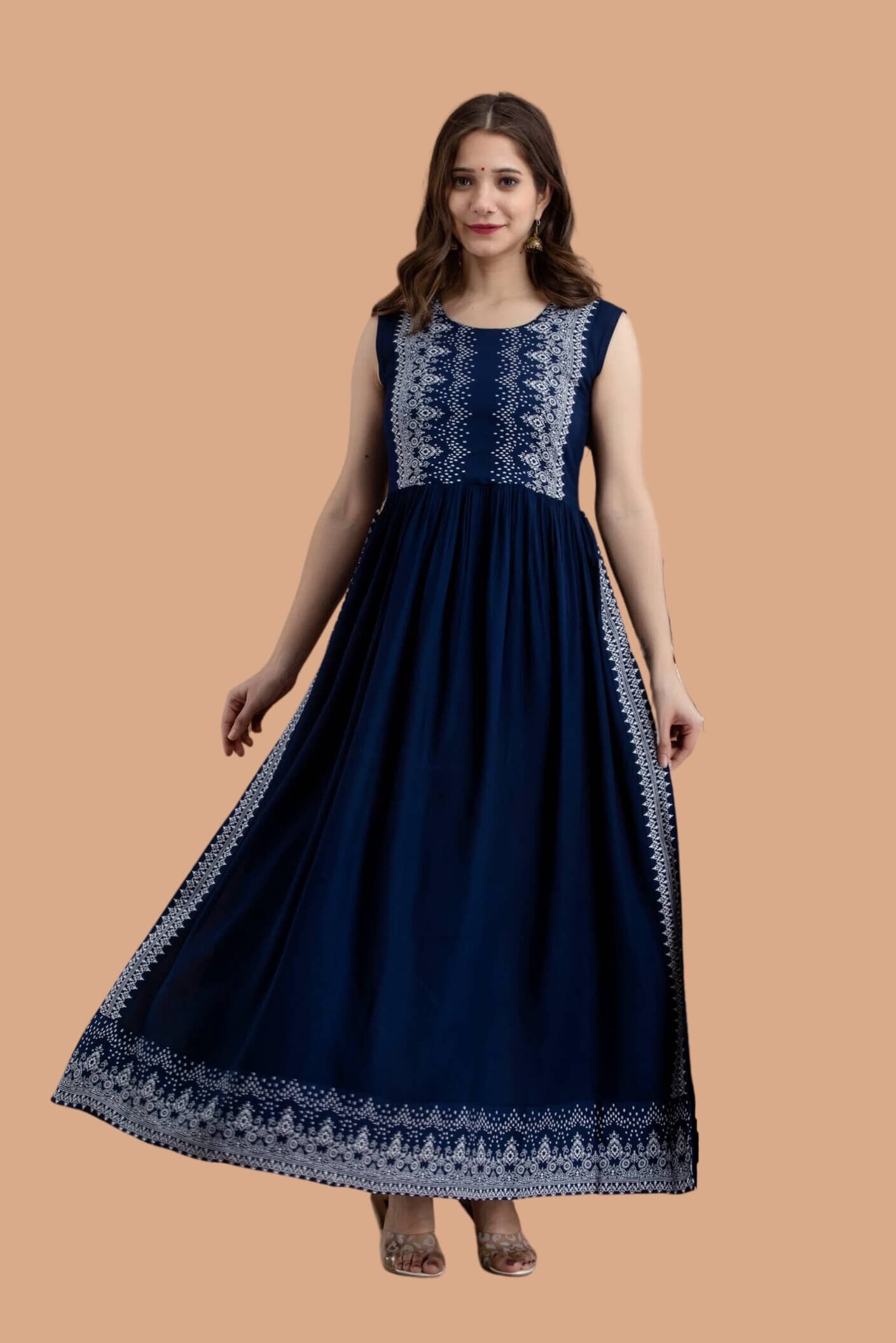 Glomee Rayon Printed Straight Women's Kurti - Blue ( Pack of 1 ) - Kurtis, Tunics | Buy online on ZillyBuy