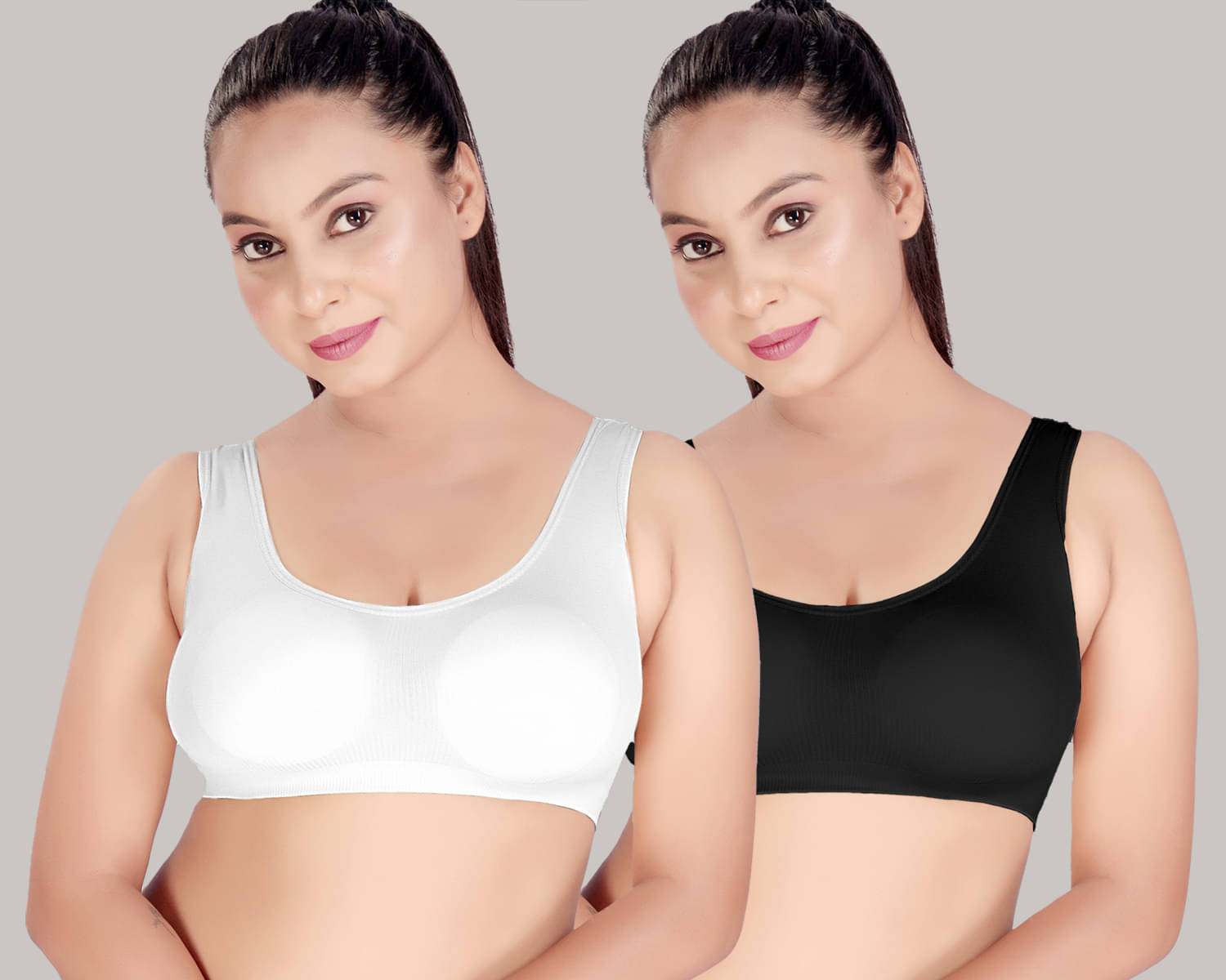 HAYA Pack of 2 Polyester Non Padded Women's Cami bra ( Multicolor ) HAYA Black and White Polyester Non Padded Women's Cami bra HAYA Pack of 2 Polyester Non Padded Women's Cami bra ( Multicolor ) HAYA Black and White Polyester Non Padded Women's Cami bra