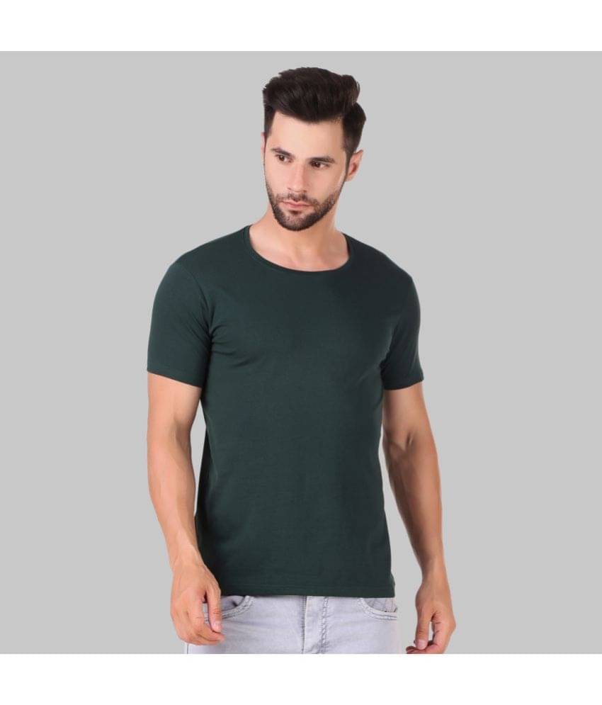 IDASS Pack of 1 Cotton Blend Regular Fit Men's T-Shirt ( Dark Green ) IDASS Pack of 1 Cotton Blend Regular Fit Men's T-Shirt ( Dark Green )