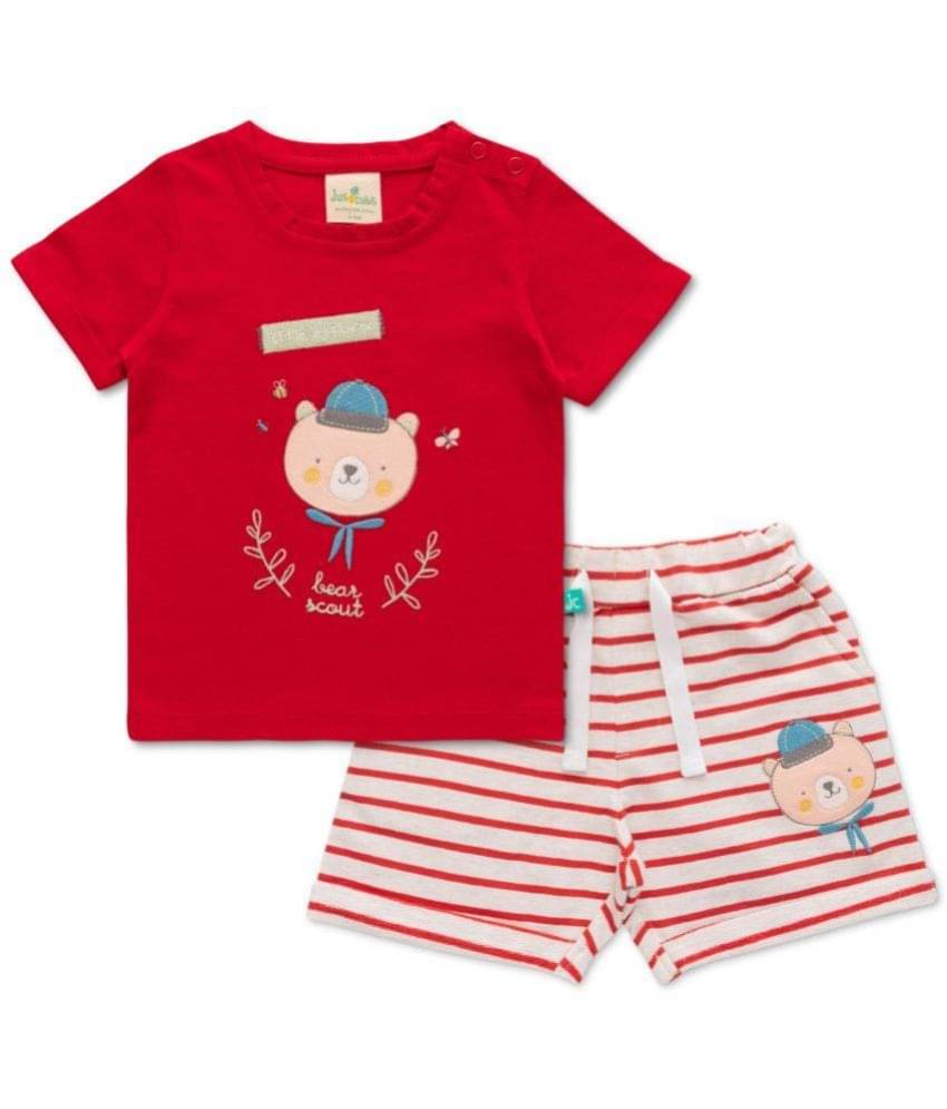     			Juscubs Red Cotton Baby Boy T-Shirt & Shorts ( Pack of 1 )