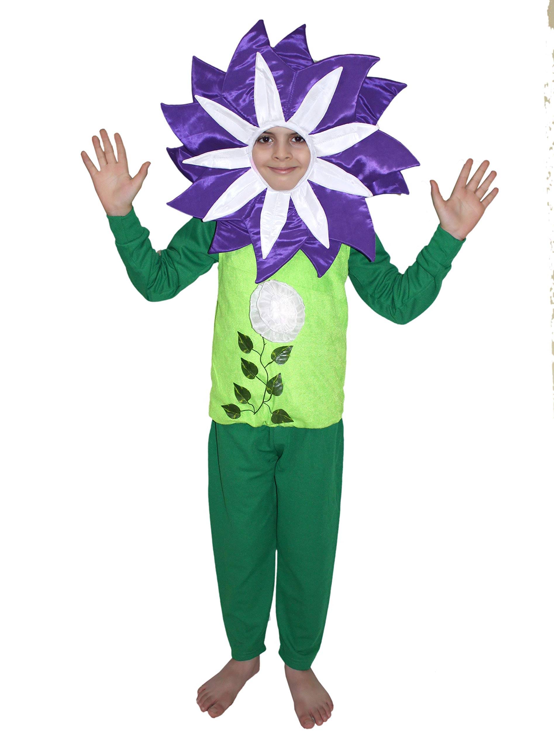 Kaku Fancy Dresses Flower Costume,Rose Costume,Nature Costume -Purple-Green, 3-4 Years, For Boys & Girls     			Kaku Fancy Dresses Flower Costume,Rose Costume,Nature Costume -Purple-Green, 3-4 Years, For Boys & Girls