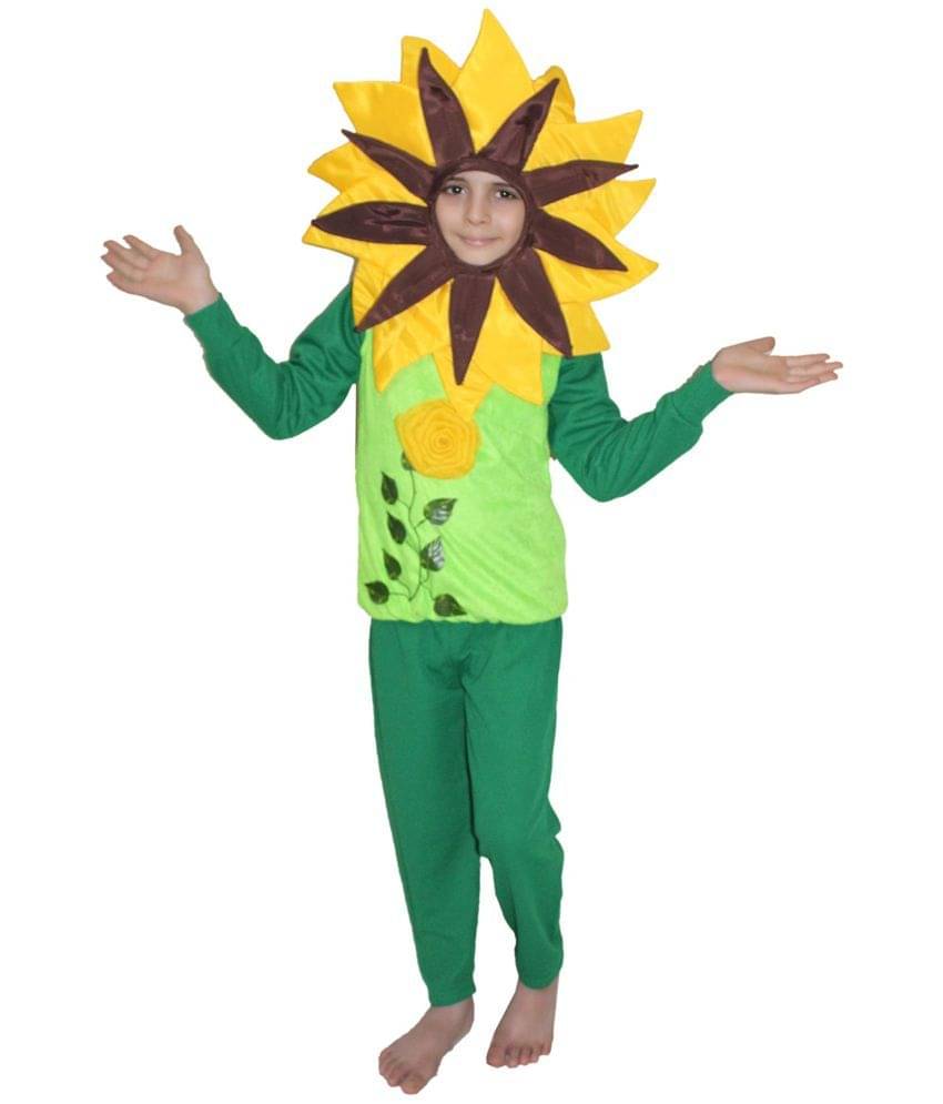 Kaku Fancy Dresses Flower Costume,Rose Costume,Nature Costume -Yellow-Green, 7-8 Years, For Boys & Girls     			Kaku Fancy Dresses Flower Costume,Rose Costume,Nature Costume -Yellow-Green, 7-8 Years, For Boys & Girls