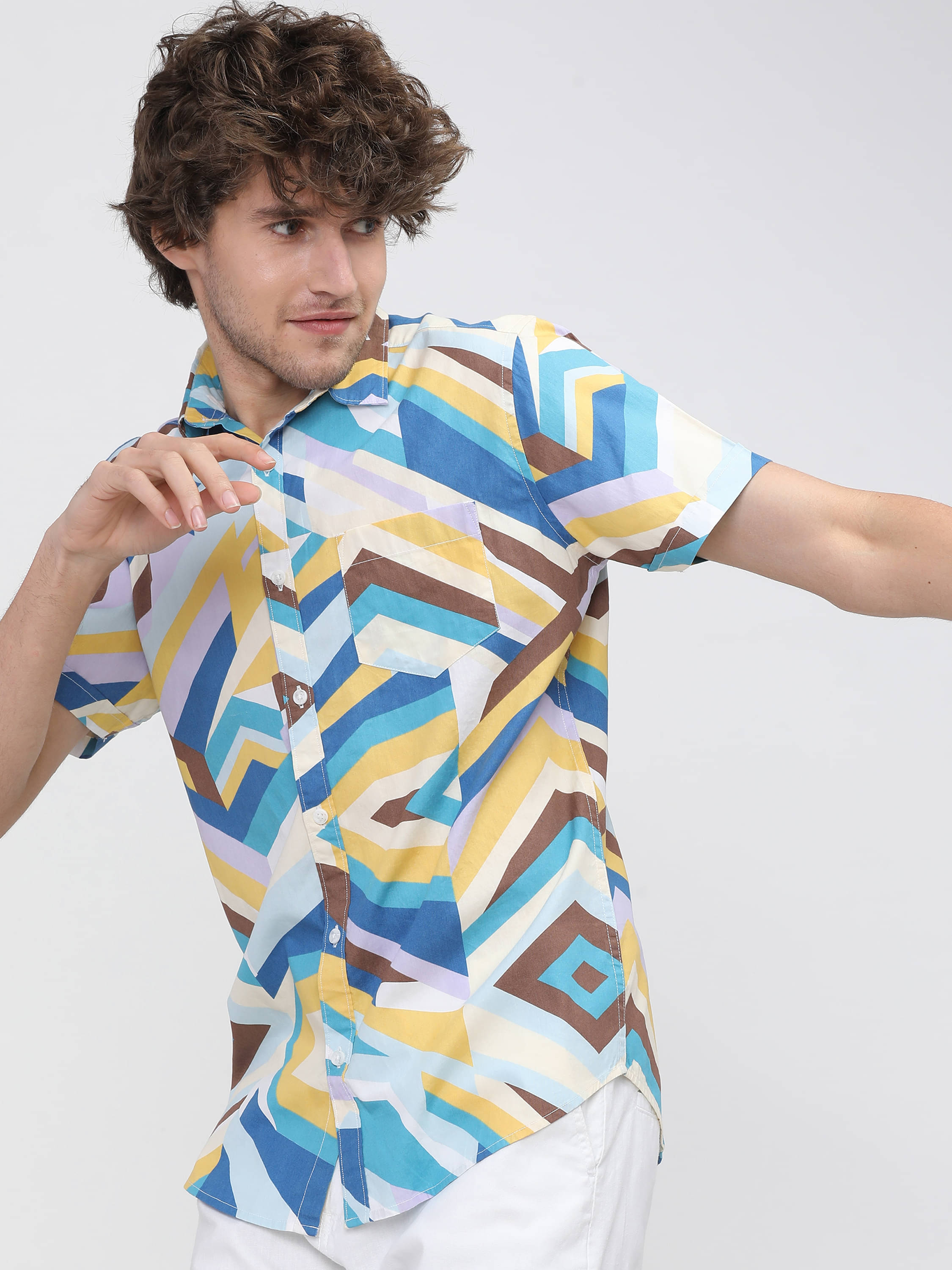 Ketch 100% Cotton Slim Fit Printed Half Sleeves Men's Casual Shirt - Blue ( Pack of 1 )     			Ketch 100% Cotton Slim Fit Printed Half Sleeves Men's Casual Shirt - Blue ( Pack of 1 )