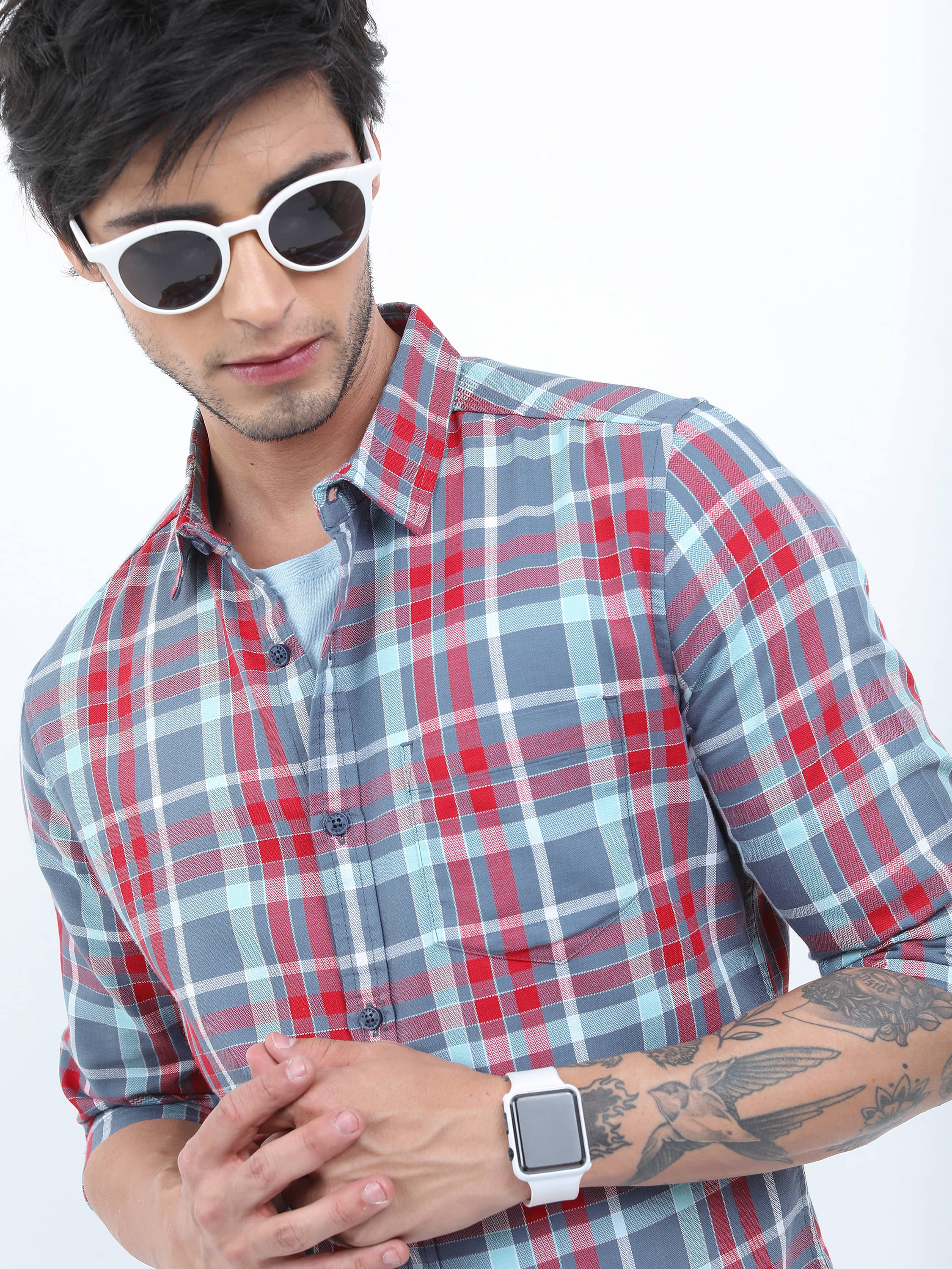 Ketch Cotton Blend Slim Fit Checks Full Sleeves Men's Casual Shirt - Grey ( Pack of 1 ) Ketch Cotton Blend Slim Fit Checks Full Sleeves Men's Casual Shirt - Grey ( Pack of 1 )