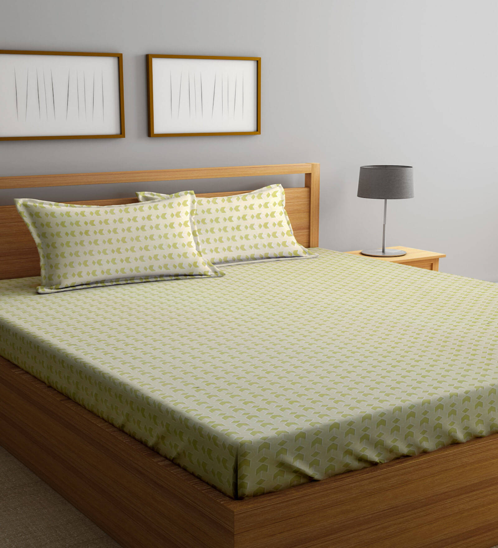 Klotthe Poly Cotton 1 Double King Bedsheet with 2 Pillow Covers ( Olive ) Klotthe Poly Cotton 1 Double King Bedsheet with 2 Pillow Covers ( Olive )