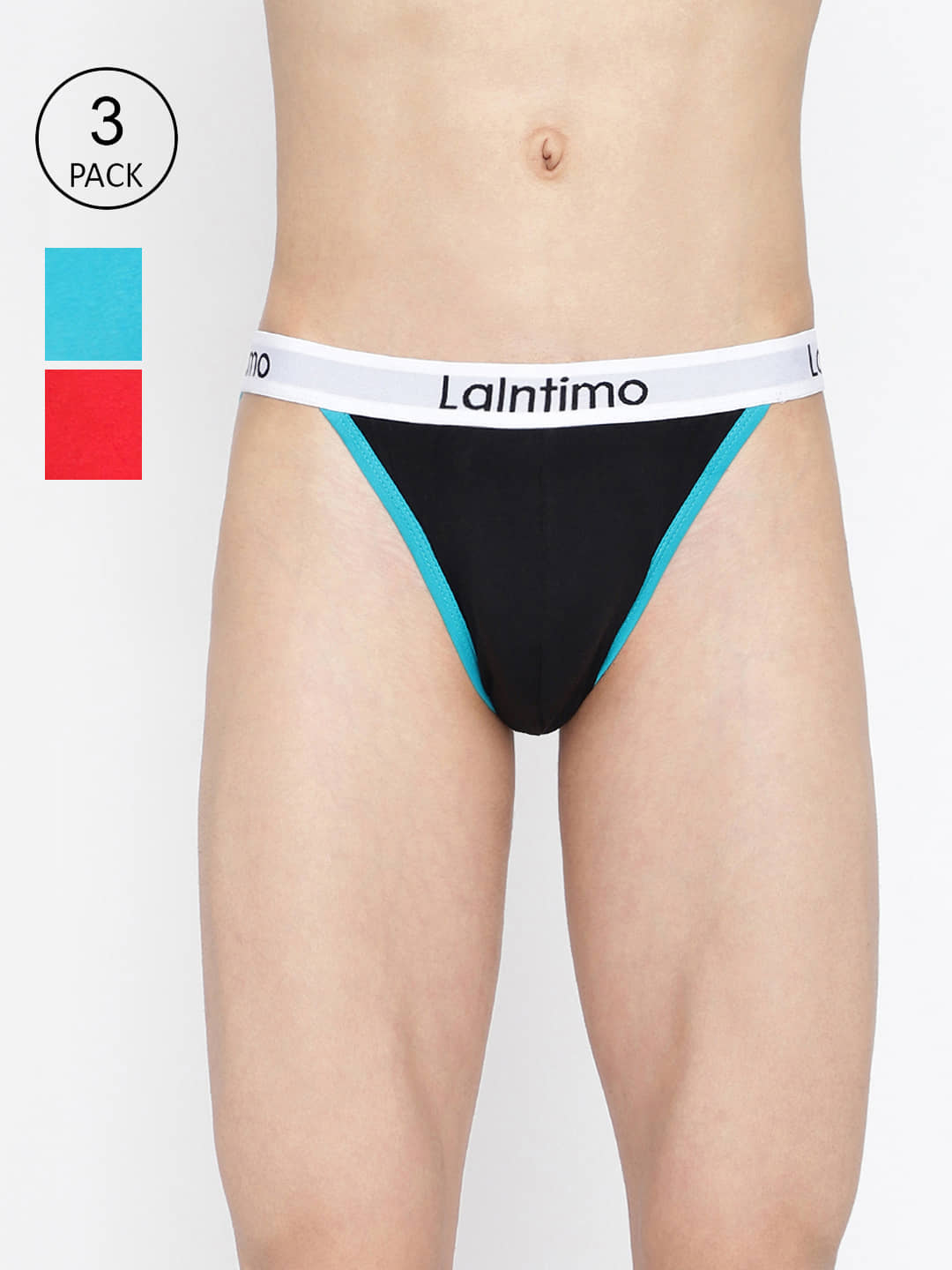 La Intimo Pack of 3 Cotton Briefs For Men's ( Multicolor )
