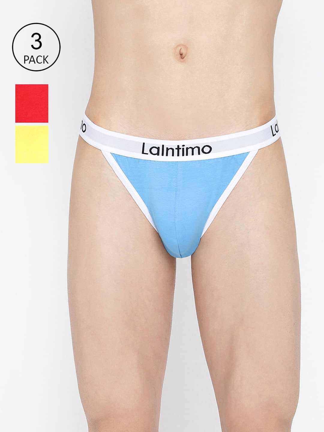 La Intimo Pack of 3 Cotton Briefs For Men's ( Multicolor )