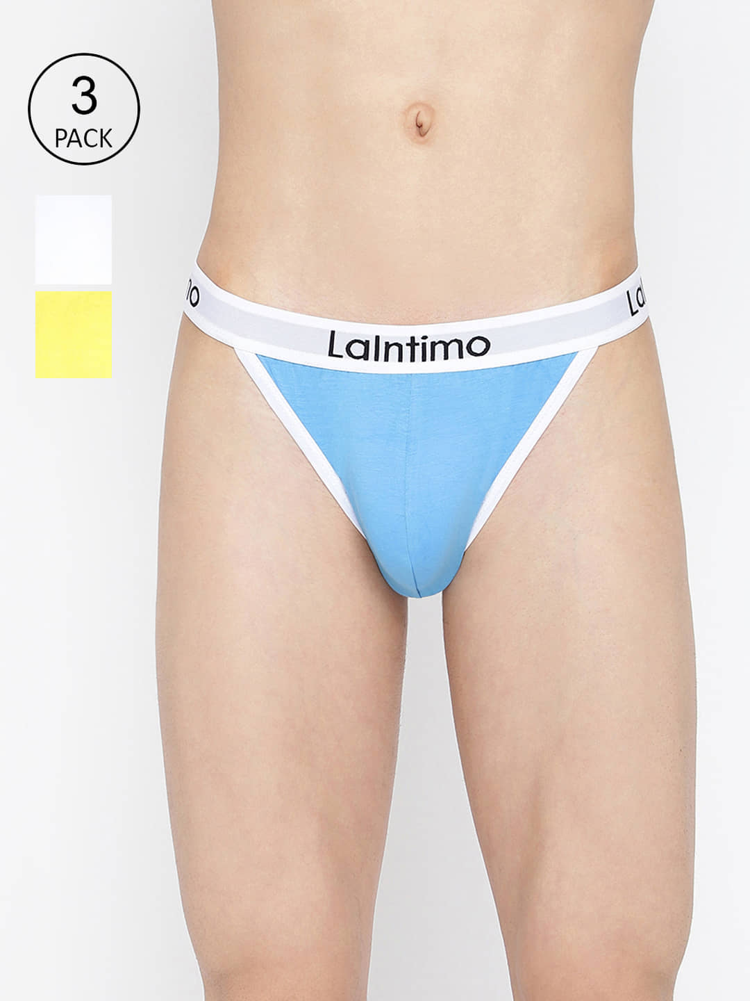 La Intimo Pack of 3 Cotton Briefs For Men's ( Multicolor )