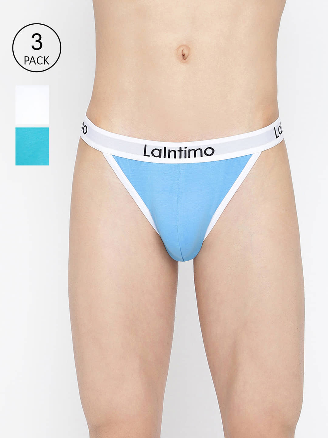 La Intimo Pack of 3 Cotton Briefs For Men's ( Multicolor )
