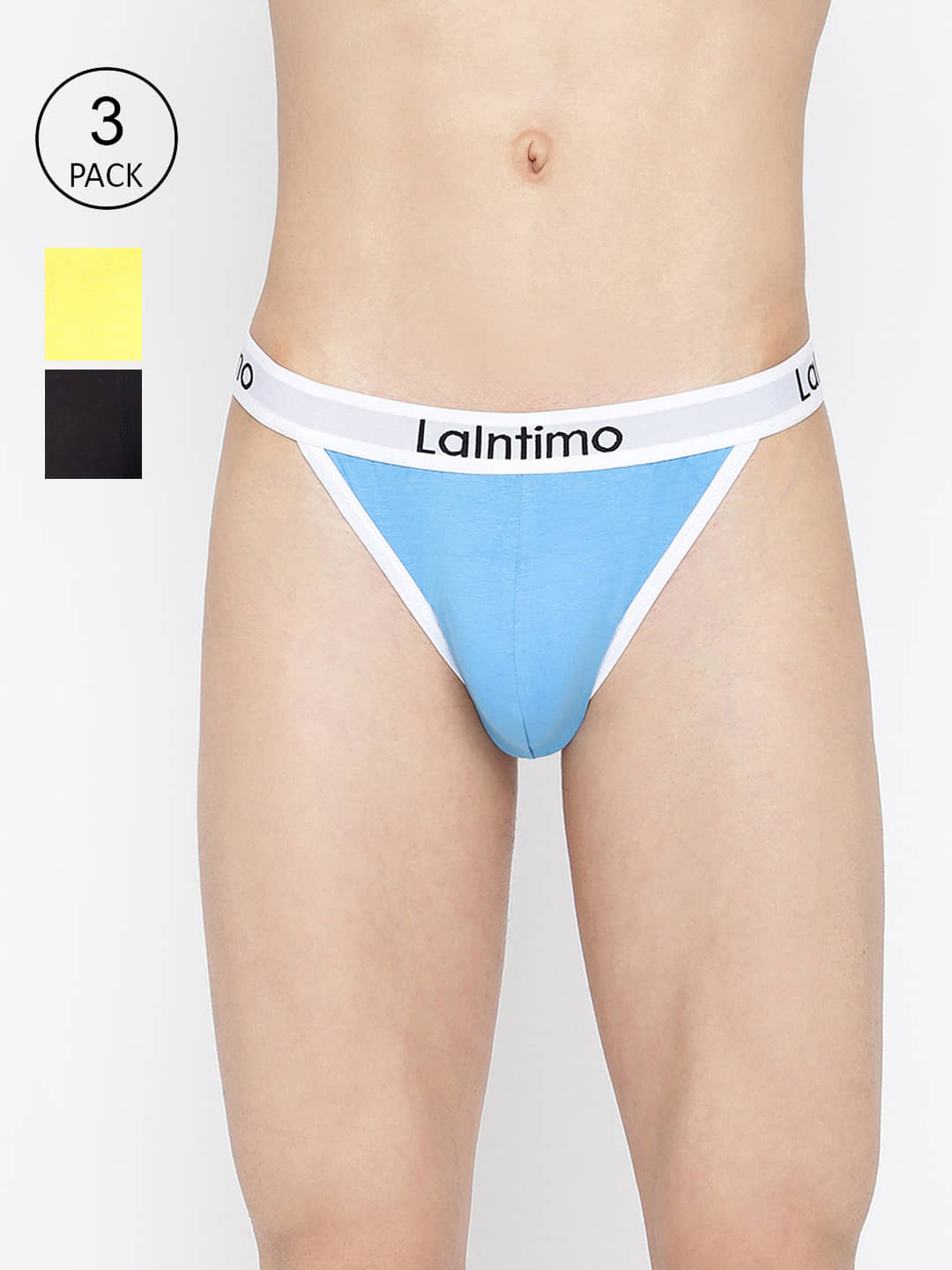 La Intimo Pack of 3 Cotton Bikini For Men's ( Multicolor )
