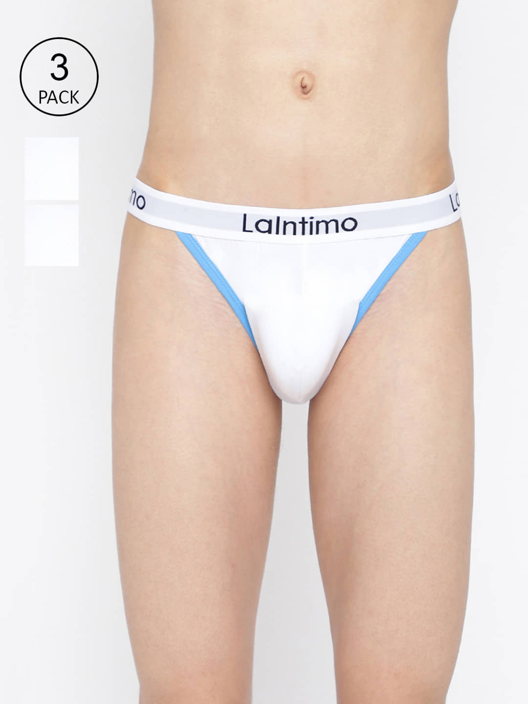 La Intimo Pack of 3 Cotton Bikini For Men's ( Black )