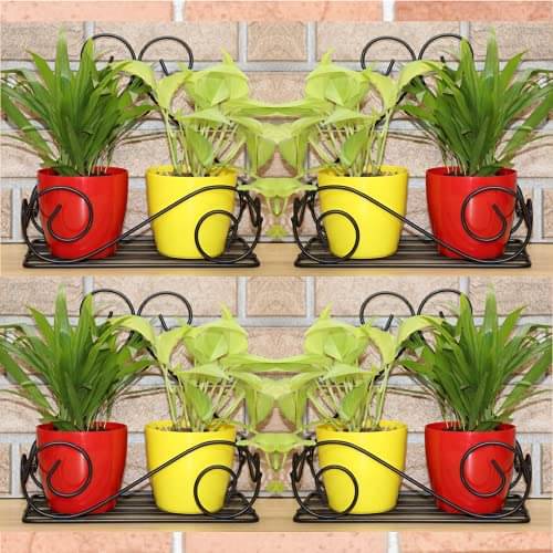     			Leafy Tales Rust Metal Hanging Planter ( Pack of 4 )