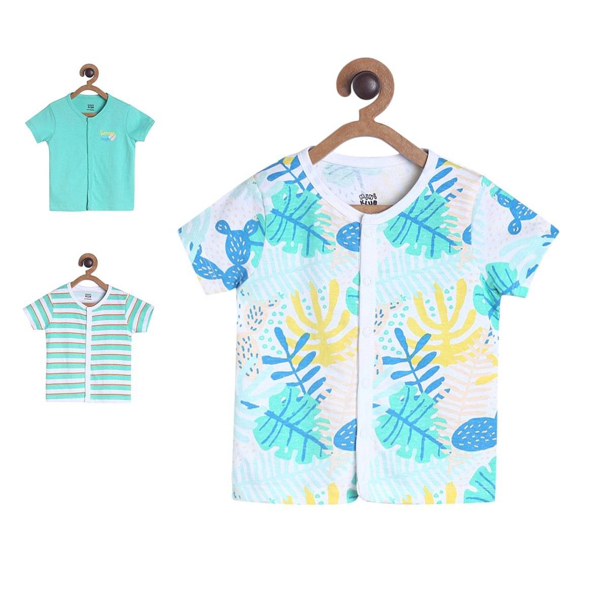     			miniklub Pack of 3 Baby Boys 100% Cotton Vest ( Multi )