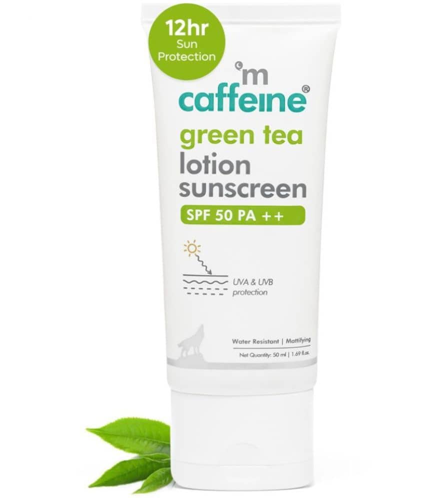 mCaffeine Green Tea Lotion Sunscreen SPF 50 PA++ 50ml (Pack of 1)
