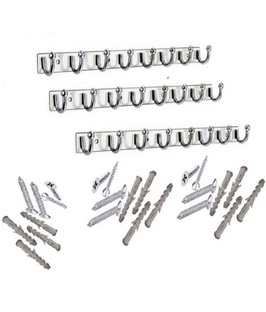 ONJECX Stainless Steel Standard Clothes Hangers ( Pack of 3 )
