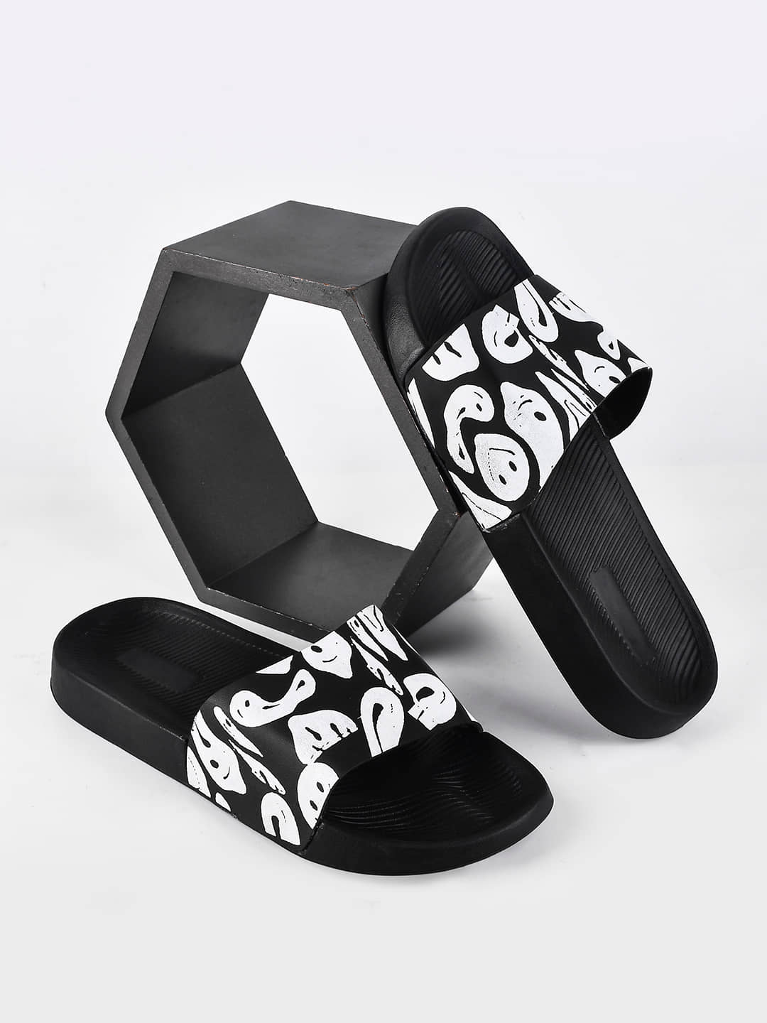 PERY PAO Black Men's Slide Flip Flop