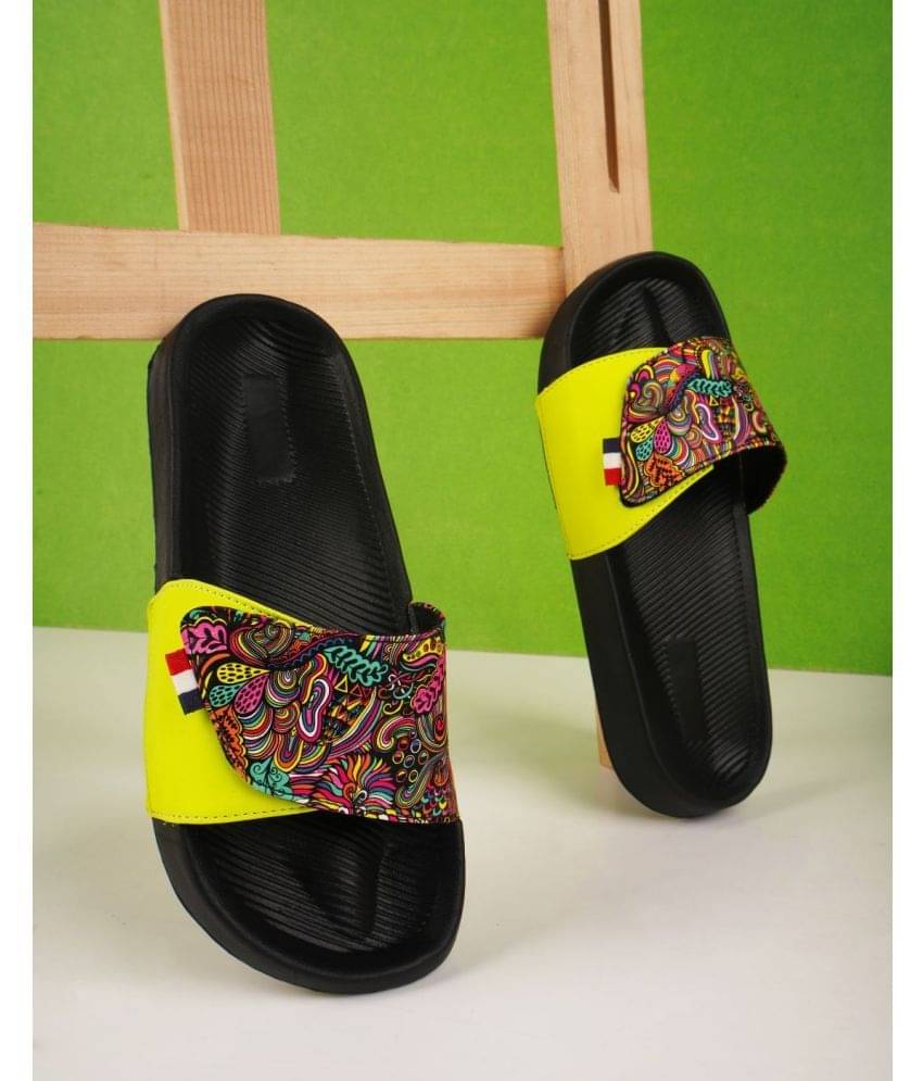     			PERY PAO Yellow Men's Slide Flip Flop