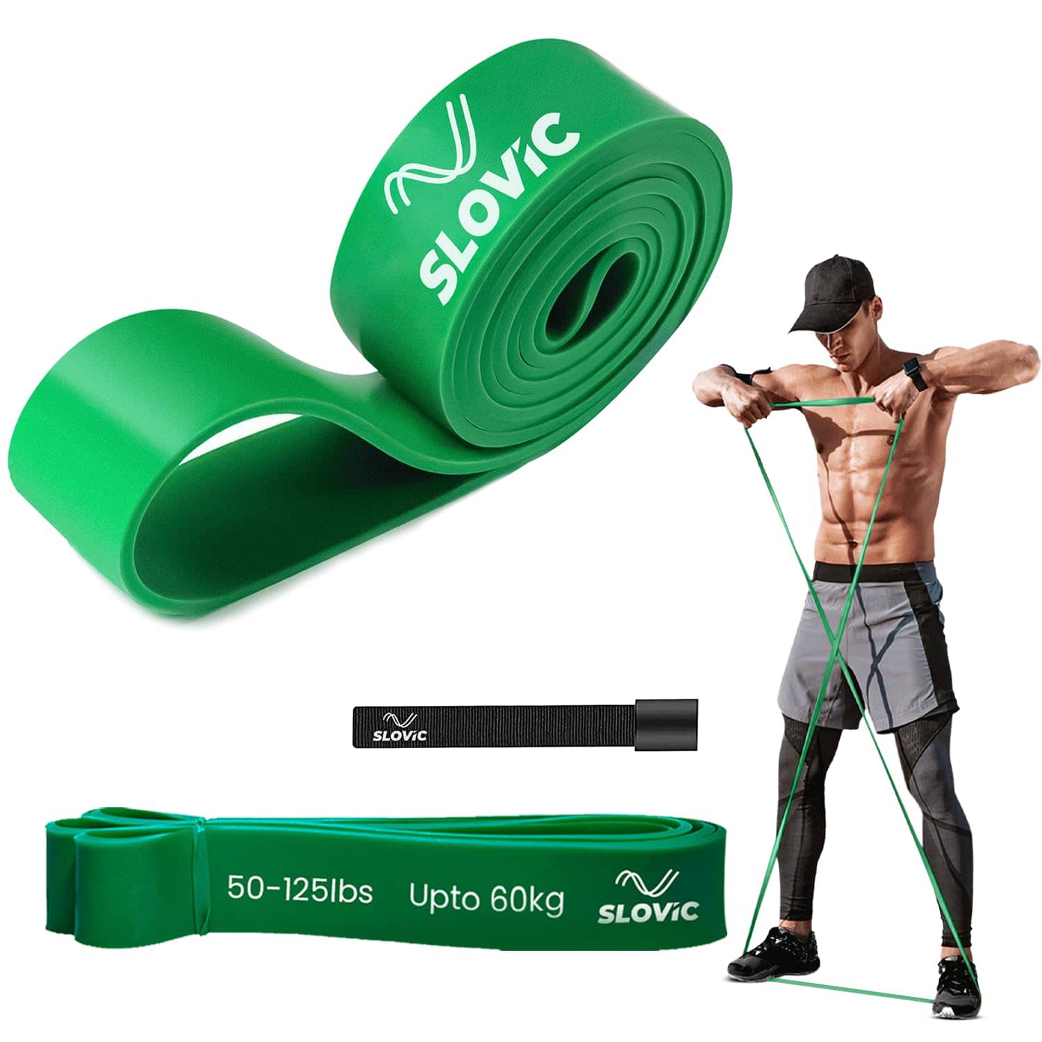 Slovic Latex Flat Resistance Band Green - Medium to Heavy Resistance - Sports and Fitness Equipment | Buy online on ZillyBuy