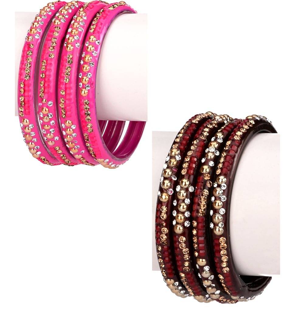     			Somil Multicolor Bangle Set ( Pack of 8 )