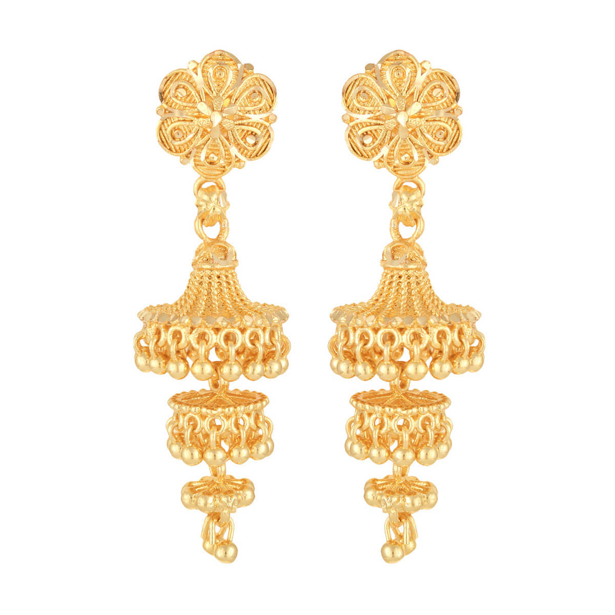 VIVASTRI Golden Jhumki Earrings ( Pack of 1 ) - Earrings | Buy online on ZillyBuy
