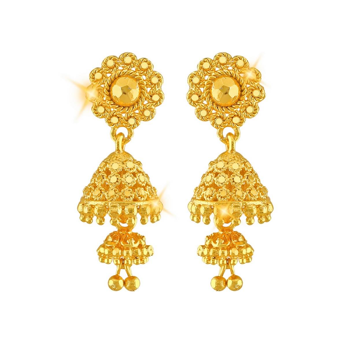     			VIVASTRI Golden Jhumki Earrings ( Pack of 1 )