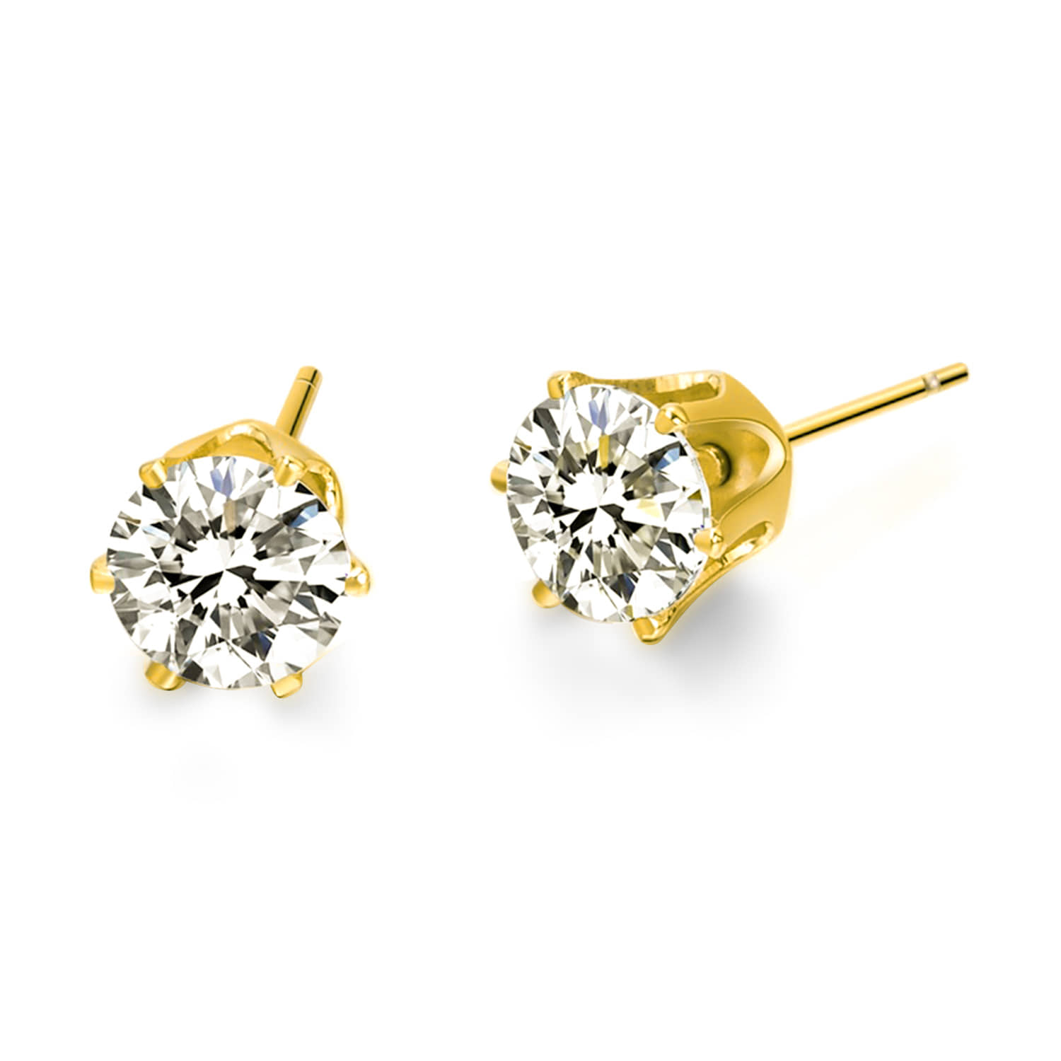 VIVASTRI Golden Stud Earrings ( Pack of 1 ) - Earrings | Buy online on ZillyBuy