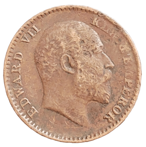     			Very Rare 1/12 Anna 1908 Edward VII British India