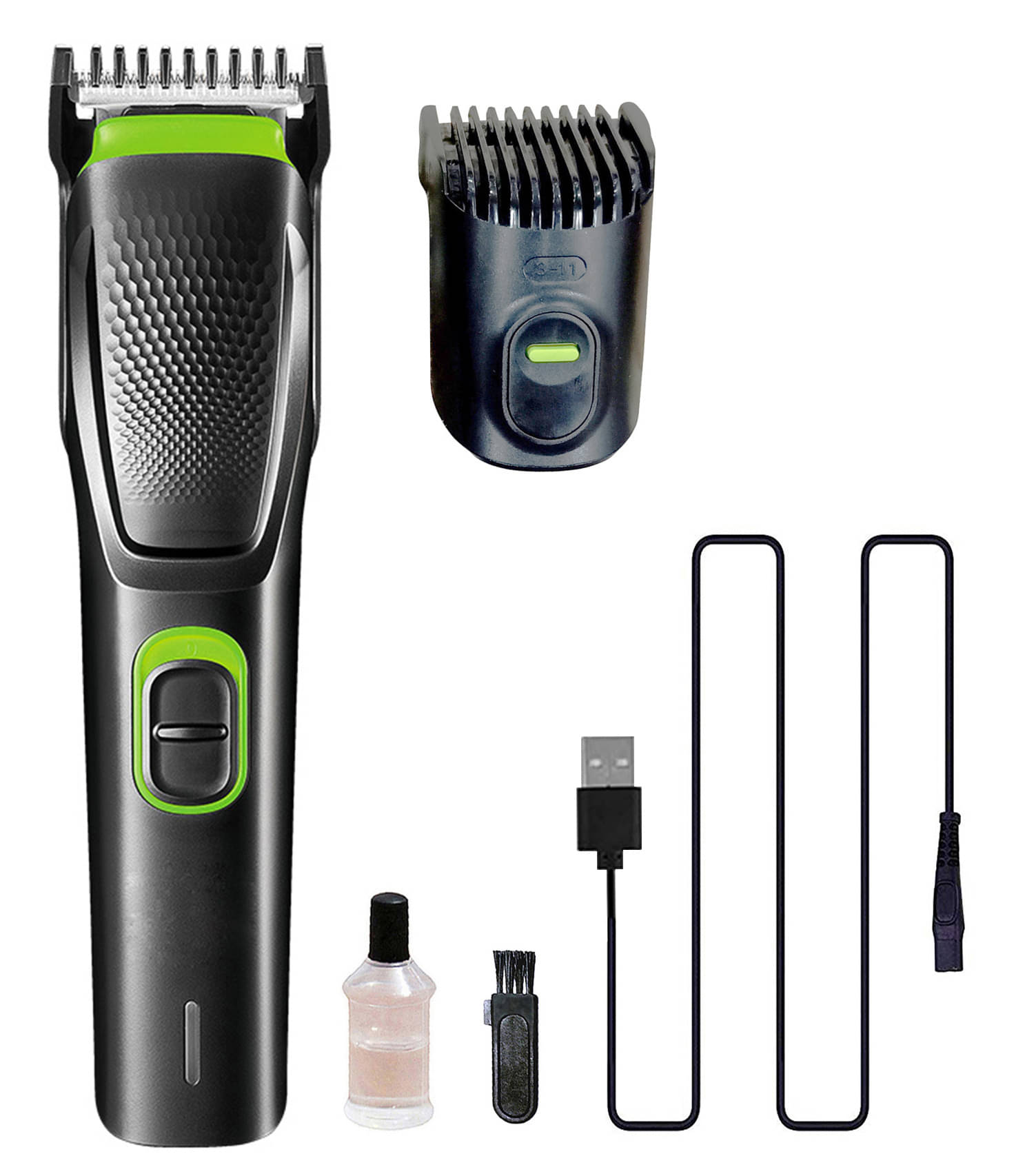     			geemy Rechargeable Black Cordless Beard Trimmer With 45 minutes Runtime