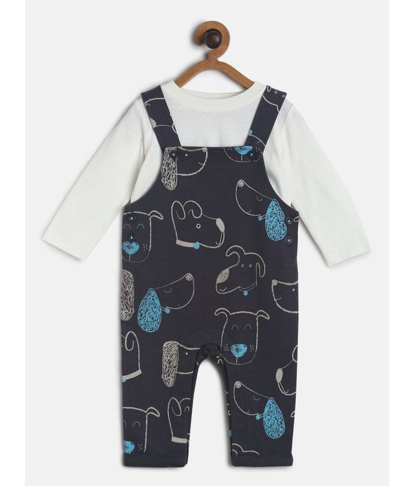     			miniklub Pack of 2 Baby Boys Cotton Dungaree Sets ( Black )