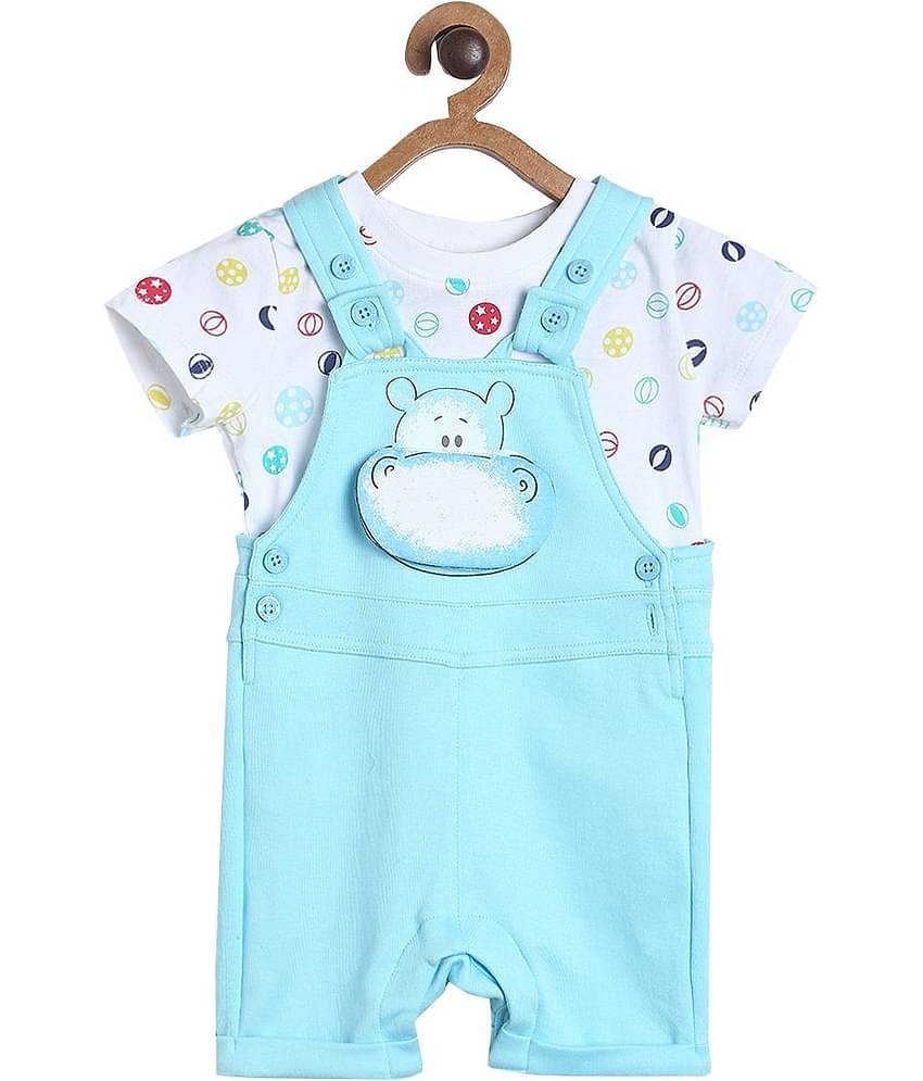 miniklub Pack of 2 Baby Boys Cotton Dungaree Sets ( Blue )