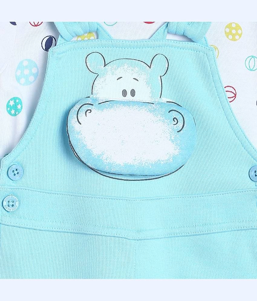miniklub Pack of 2 Baby Boys Cotton Dungaree Sets ( Blue )