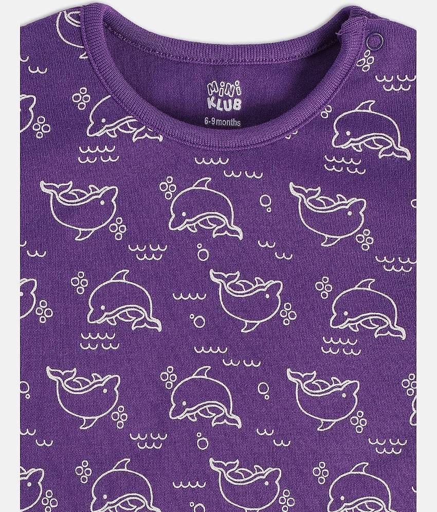 miniklub Multicolor Cotton Rompers For Baby Girl ( Pack of 2 )