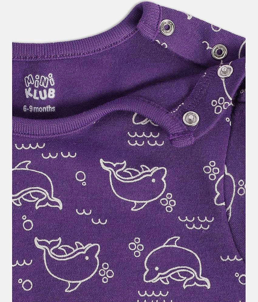 miniklub Multicolor Cotton Rompers For Baby Girl ( Pack of 2 )