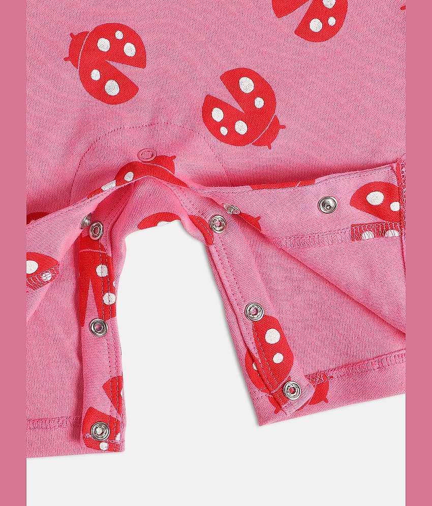 miniklub Multicolor Cotton Rompers For Baby Girl ( Pack of 2 )