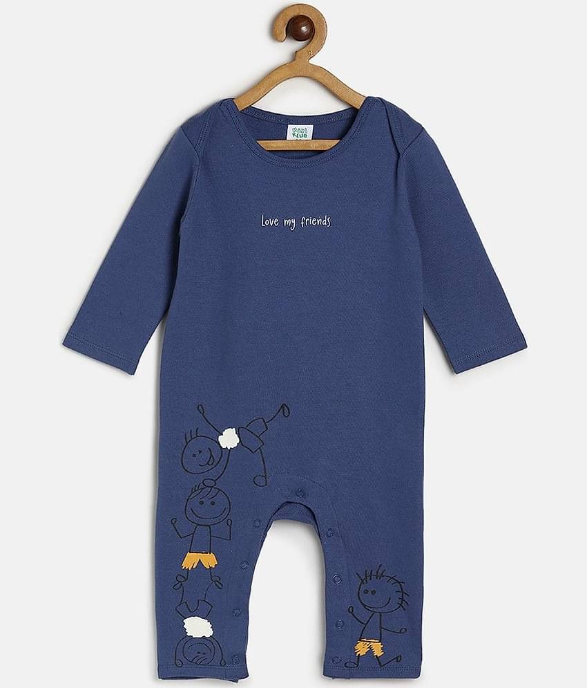 miniklub Multicolor Cotton Rompers For Baby Boy ( Pack of 2 )
