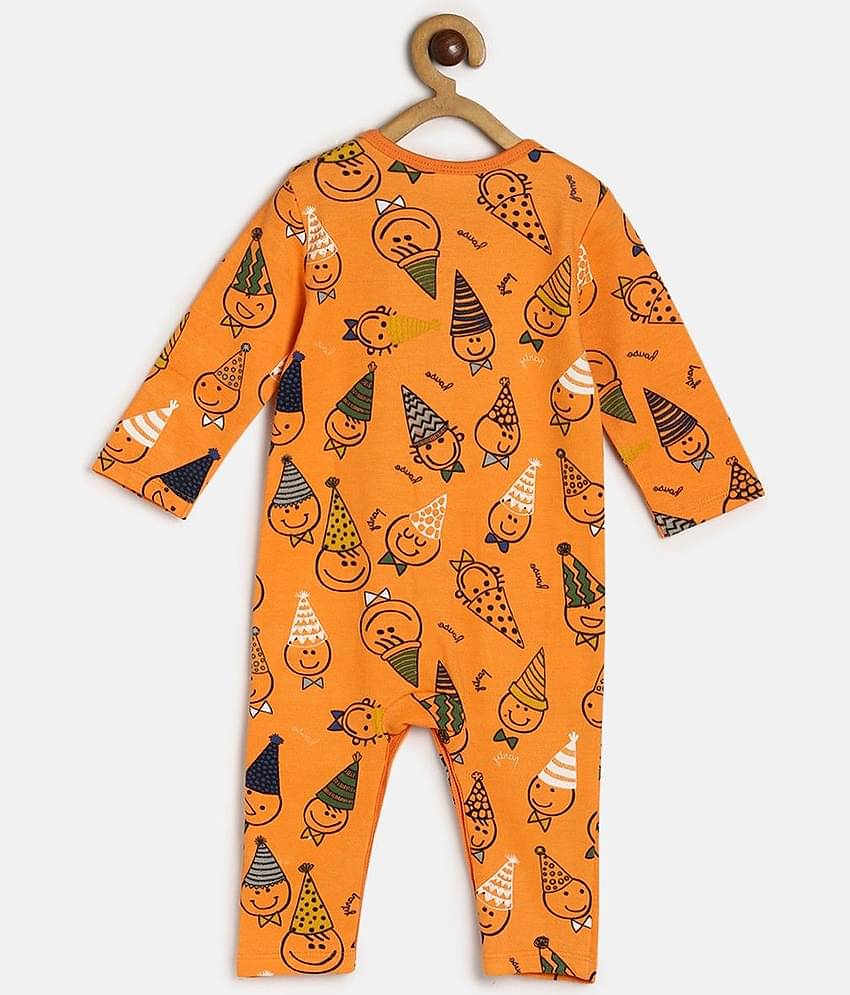 miniklub Multicolor Cotton Rompers For Baby Boy ( Pack of 2 )