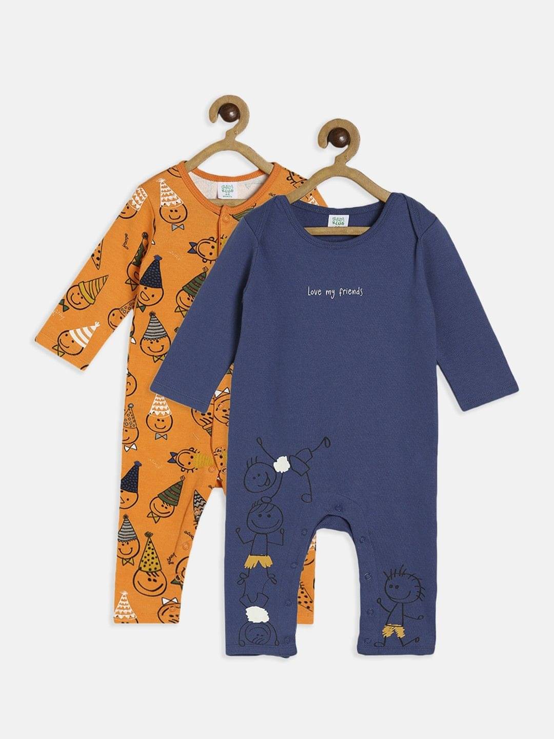 miniklub Multicolor Cotton Rompers For Baby Boy ( Pack of 2 ) miniklub Multicolor Cotton Rompers For Baby Boy ( Pack of 2 )